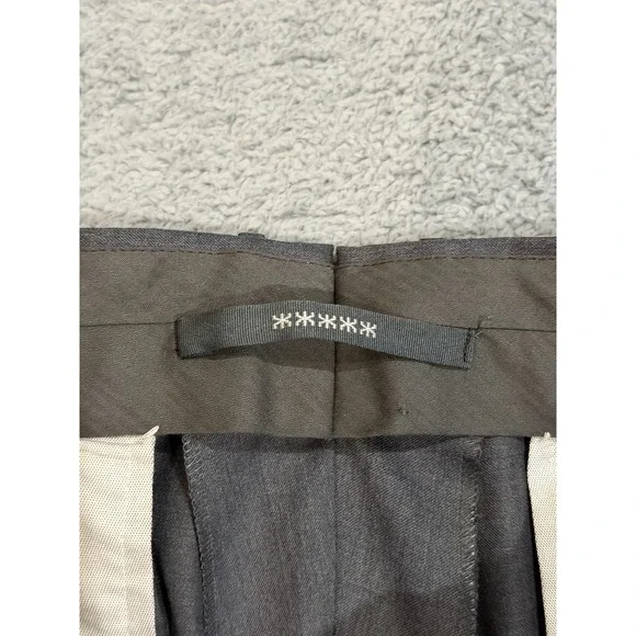 ERMENEGILDO ZEGNA Micronsphere Trousers 34x31 Gray Flat Front Dress Pants